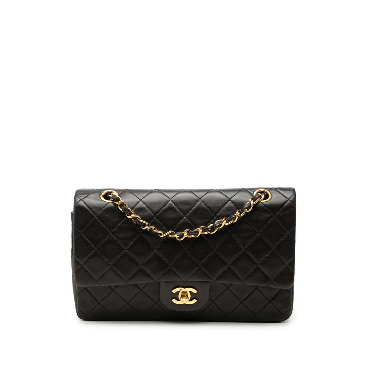 Classic Double rabat Moyen Cuir d'agneau Noir