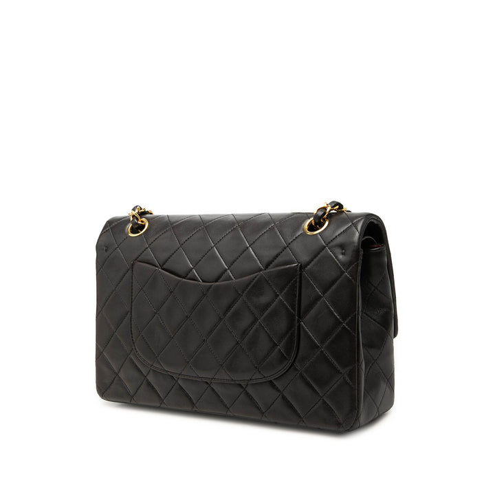 Classic Double rabat Moyen Cuir d'agneau Noir