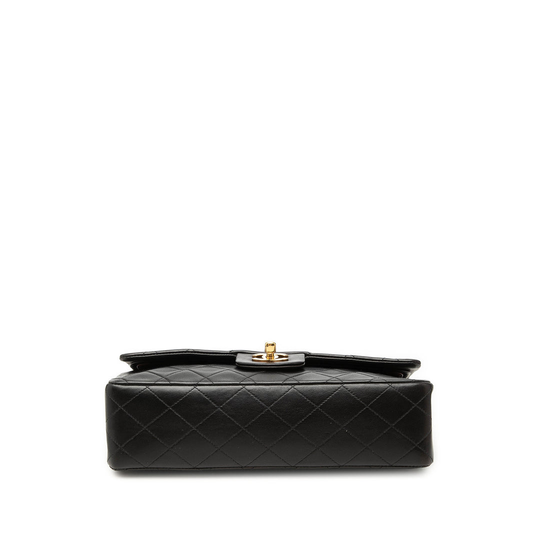 Classic Double rabat Moyen Cuir d'agneau Noir