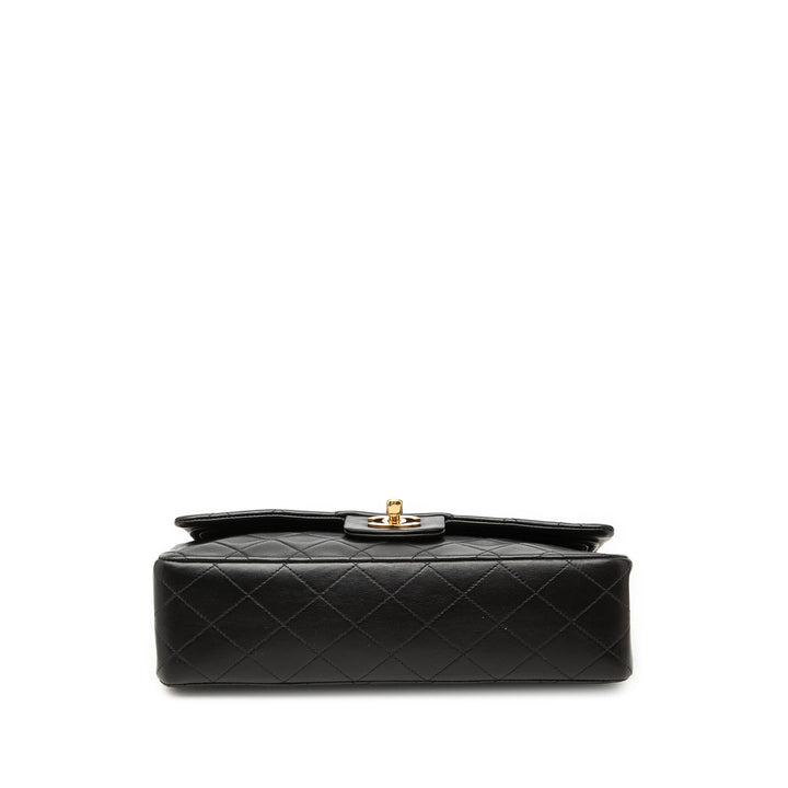 Classic Double rabat Moyen Cuir d'agneau Noir