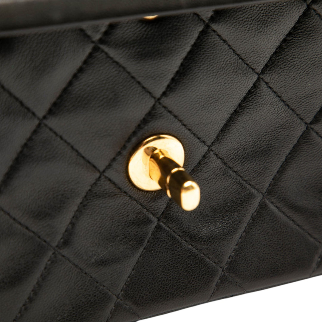 Classic Double rabat Moyen Cuir d'agneau Noir
