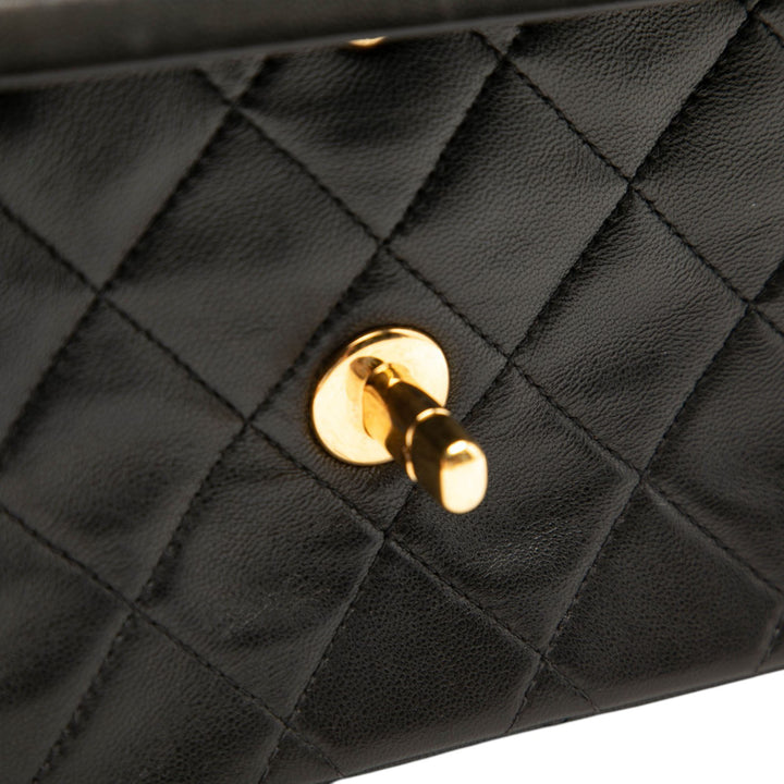 Classic Double rabat Moyen Cuir d'agneau Noir