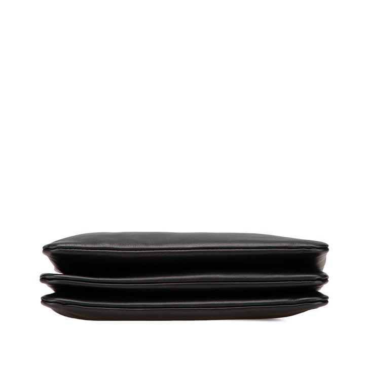 Large Lambskin Trio Crossbody Black - Gaby Paris