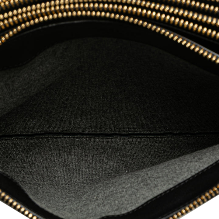Large Lambskin Trio Crossbody Black - Gaby Paris