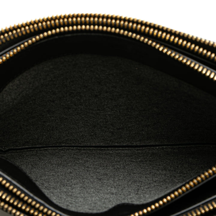 Large Lambskin Trio Crossbody Black - Gaby Paris