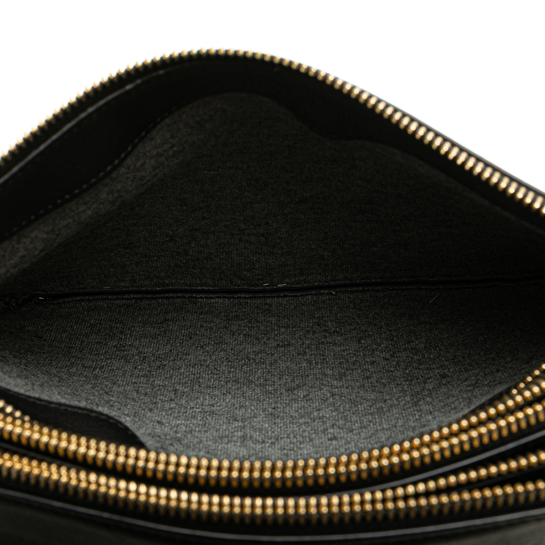 Large Lambskin Trio Crossbody Black - Gaby Paris