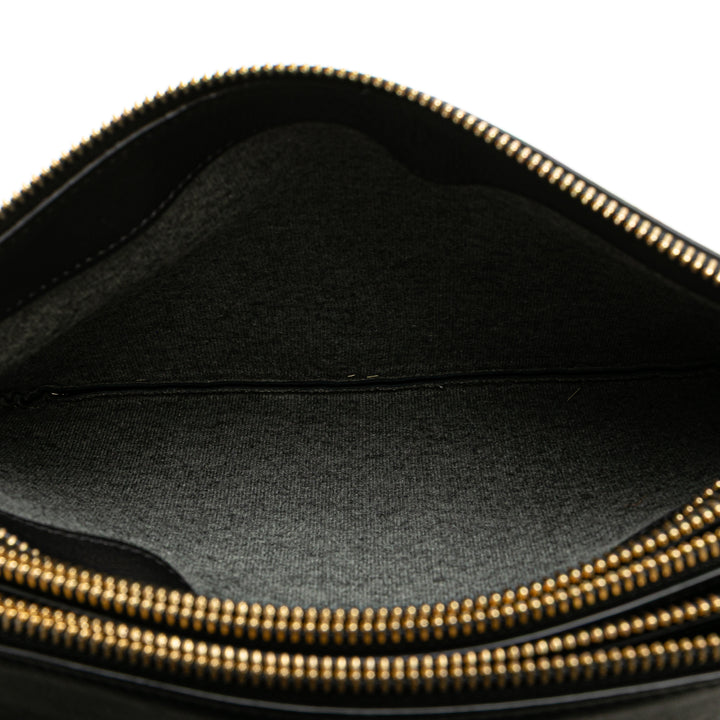 Large Lambskin Trio Crossbody Black - Gaby Paris