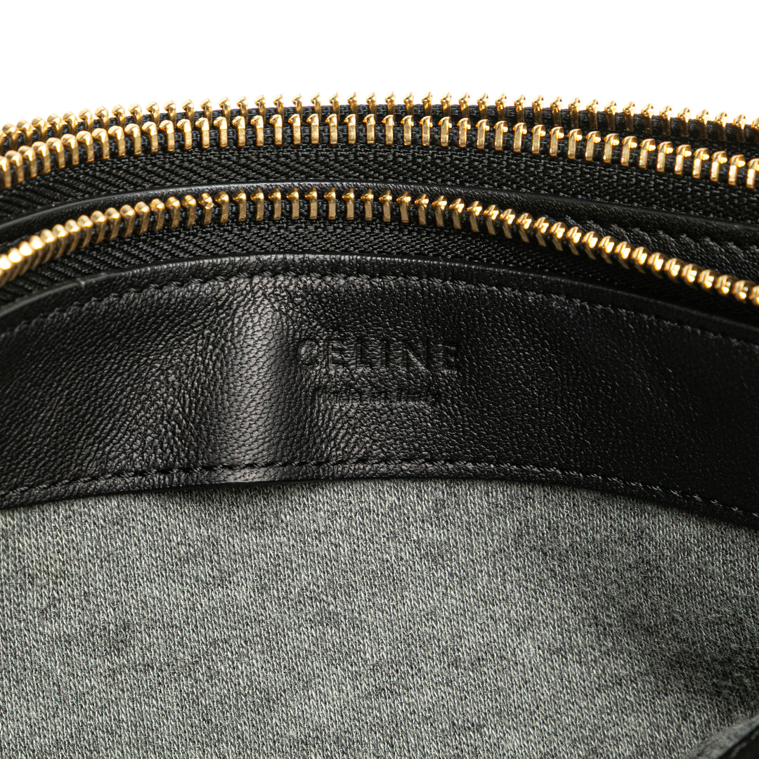 Large Lambskin Trio Crossbody Black - Gaby Paris