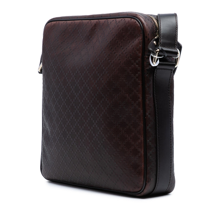 Gucci Diamante Cuir Hilary Lux Sac porté croisé Marron