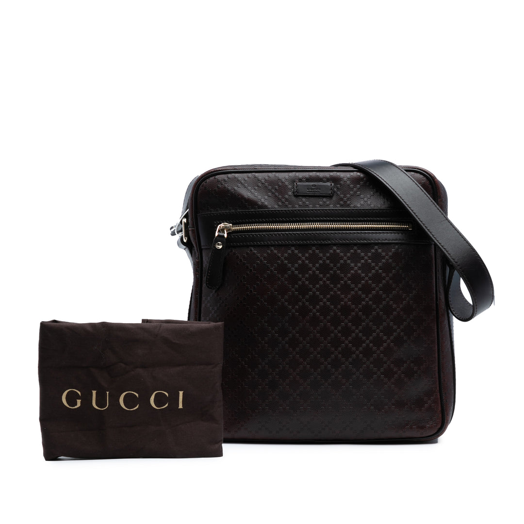 Gucci Diamante Cuir Hilary Lux Sac porté croisé Marron