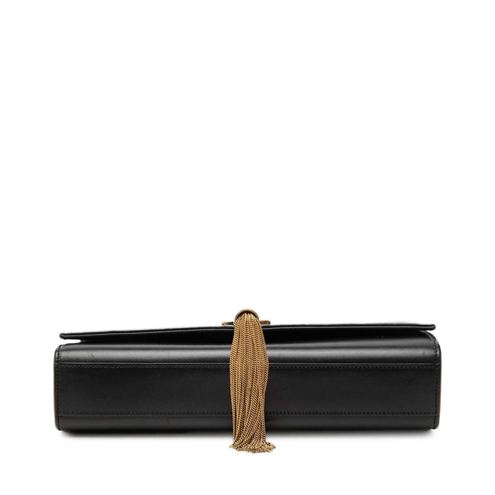 Saint Laurent Medium Smooth Cuir de veau Classic Monogram Kate Pompon Sac porté croisé