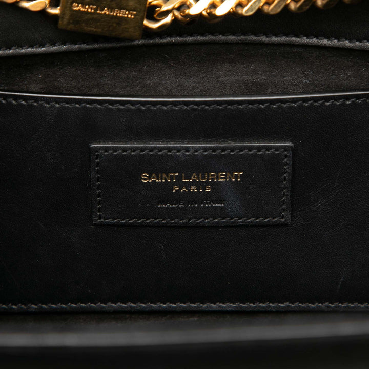 Saint Laurent Medium Smooth Cuir de veau Classic Monogram Kate Pompon Sac porté croisé