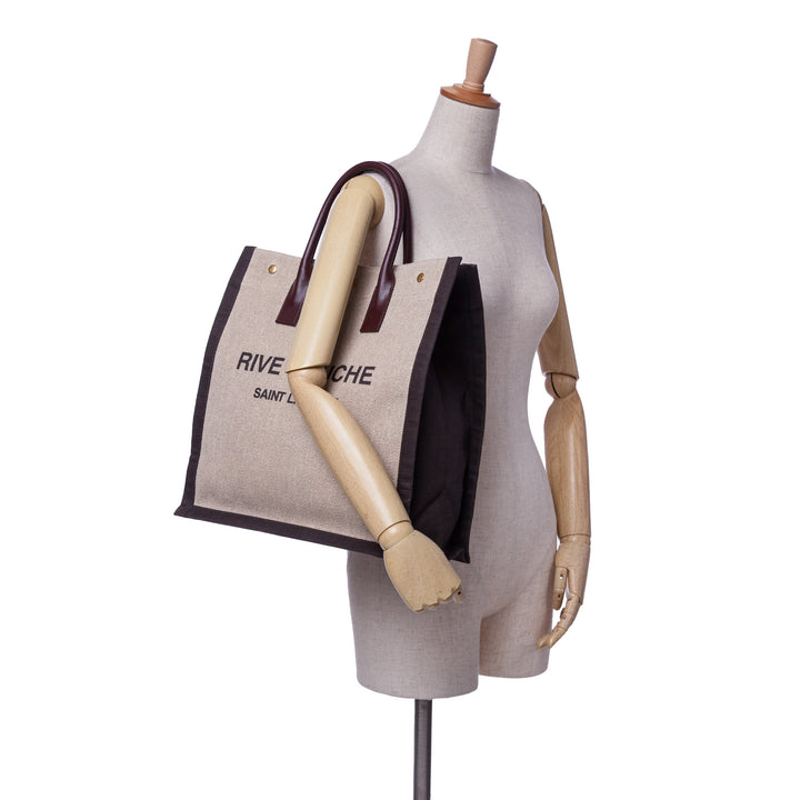 Canvas Rive Gauche North South Tote Brown - Gaby Paris