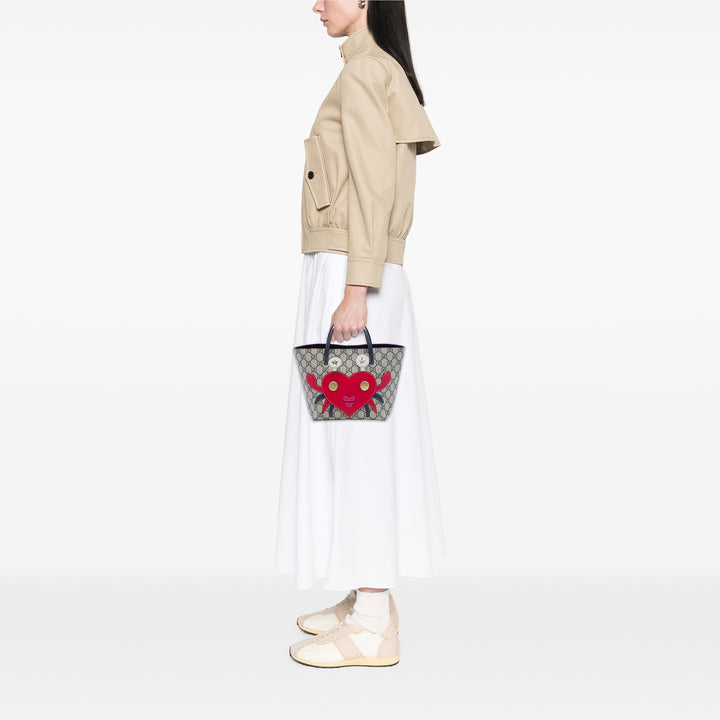 Gucci Cabas Kids Crab Heart GG Supreme Beige – vue 6 – GABY PARIS