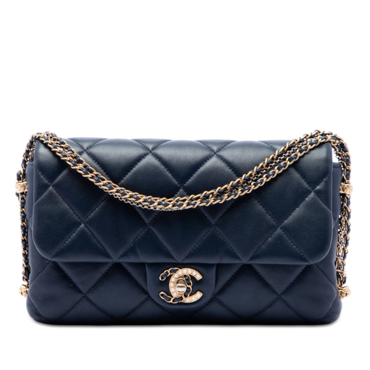Chanel Matelassé Crush on Chaînes à rabat Cuir d'agneau