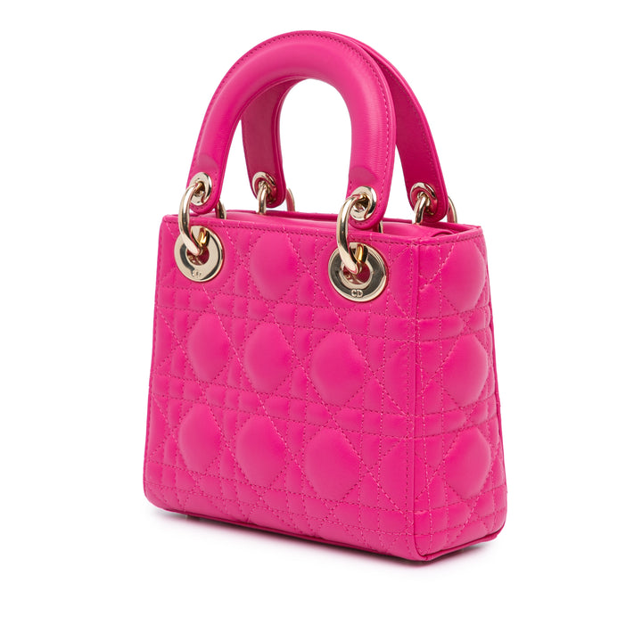 Mini Lambskin Cannage Lady Dior Pink - Gaby Paris