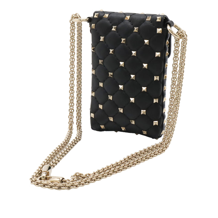 Valentino Cuir d'agneau Rockstud Spike Phone Étui Sac porté croisé
