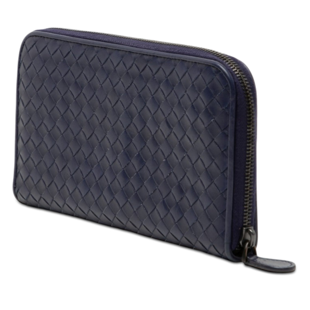 Bottega Veneta Cuir Intrecciato Zip Around Portefeuille