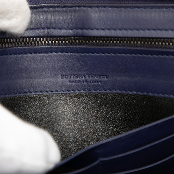 Bottega Veneta Cuir Intrecciato Zip Around Portefeuille
