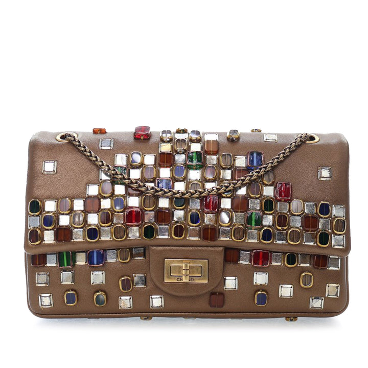 Chanel Paris Byzance Gripoix Bijoux Reissue 2.55 Cuir de veau Simple rabat 225