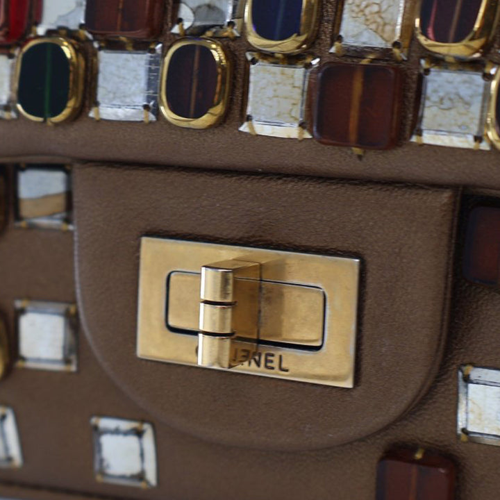 Chanel Paris Byzance Gripoix Bijoux Reissue 2.55 Cuir de veau Simple rabat 225