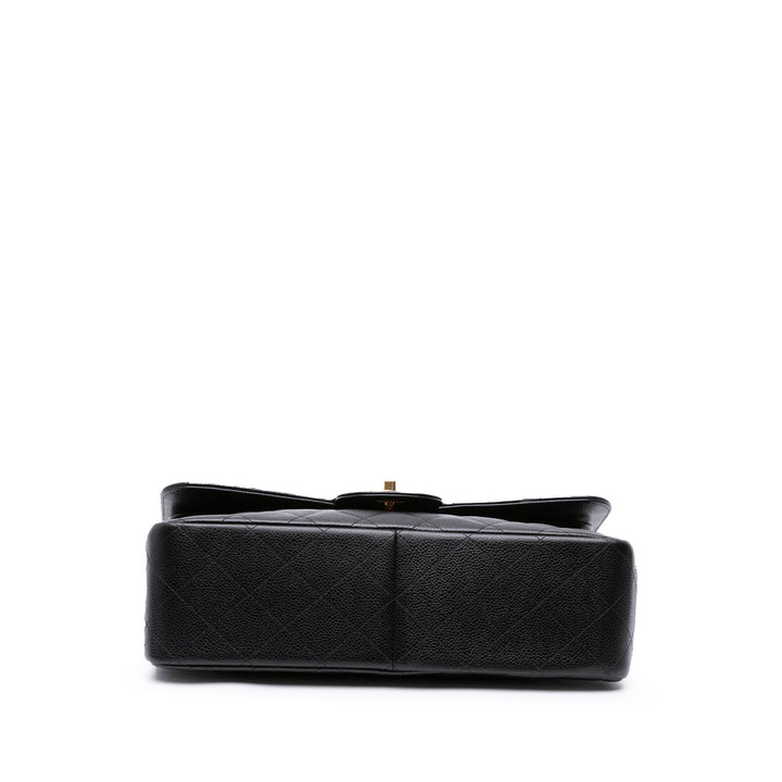 Jumbo Classic Caviar Double Flap Black - Gaby Paris