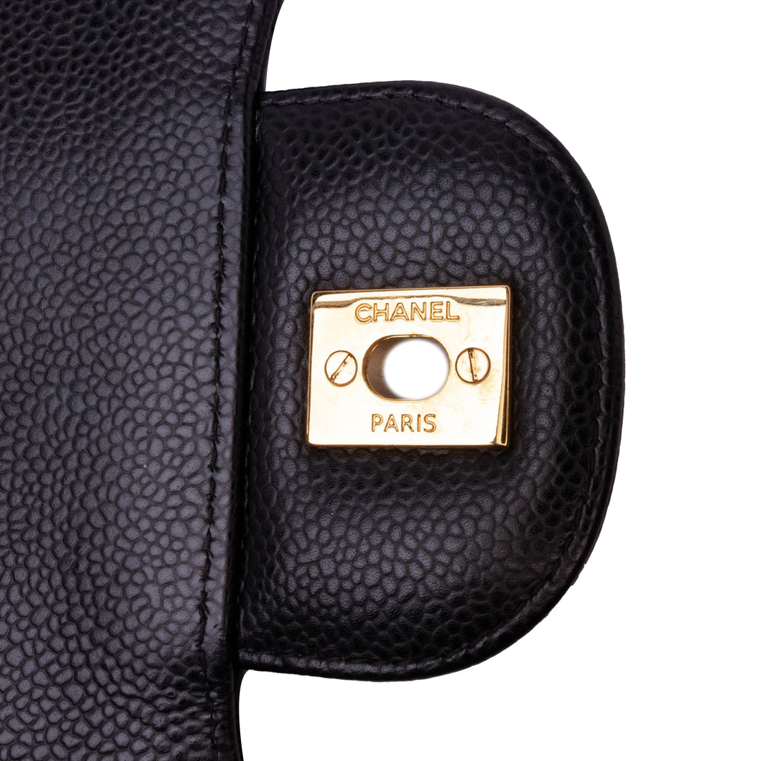 Jumbo Classic Caviar Double Flap Black - Gaby Paris