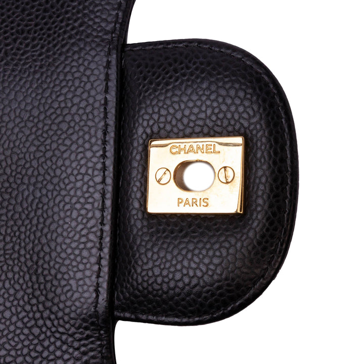 Jumbo Classic Caviar Double Flap Black - Gaby Paris