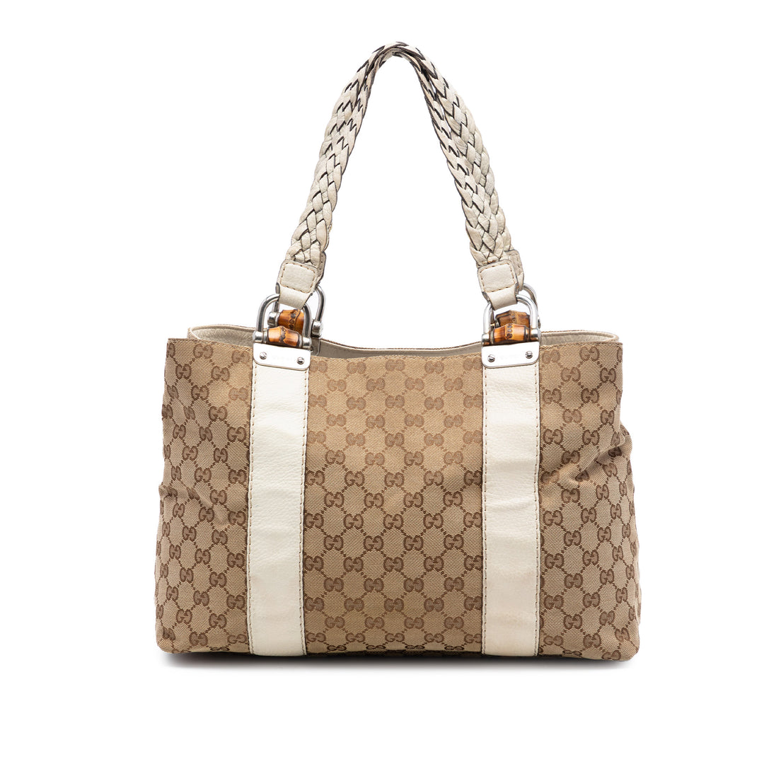 Gucci Medium GG Toile Bamboo Libeccio Cabas