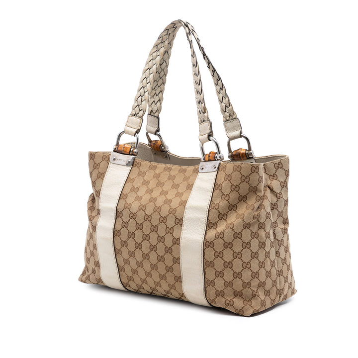 Gucci Medium GG Toile Bamboo Libeccio Cabas