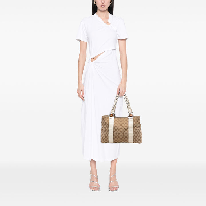 Gucci Medium GG Toile Bamboo Libeccio Cabas