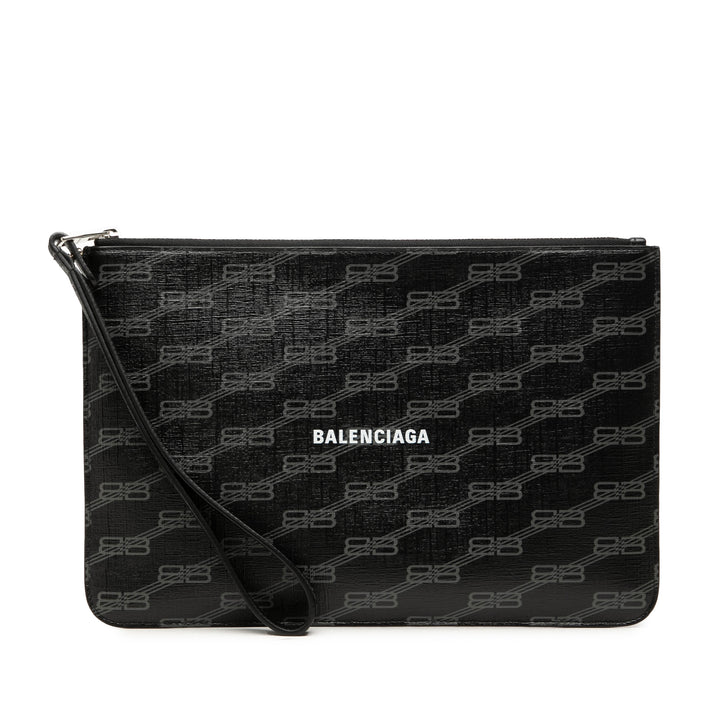 Balenciaga Wristlet Pochette BB Monogram Noir – vue principale – GABY PARIS