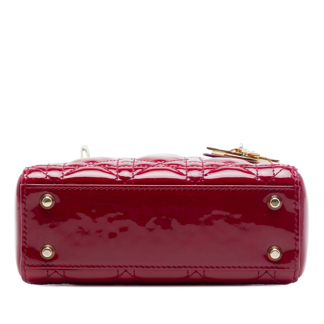 Dior Lady Dior Cannage Mini Rouge – vue 3 – GABY PARIS