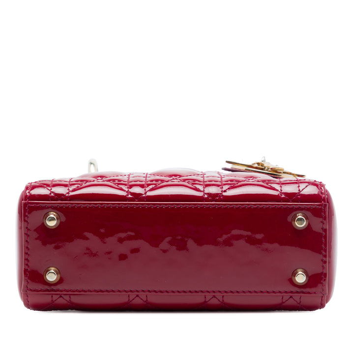 Dior Lady Dior Cannage Mini Rouge – vue 3 – GABY PARIS