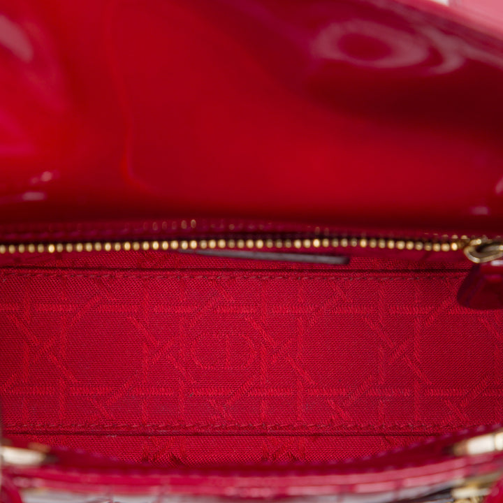 Dior Lady Dior Cannage Mini Rouge – vue 4 – GABY PARIS