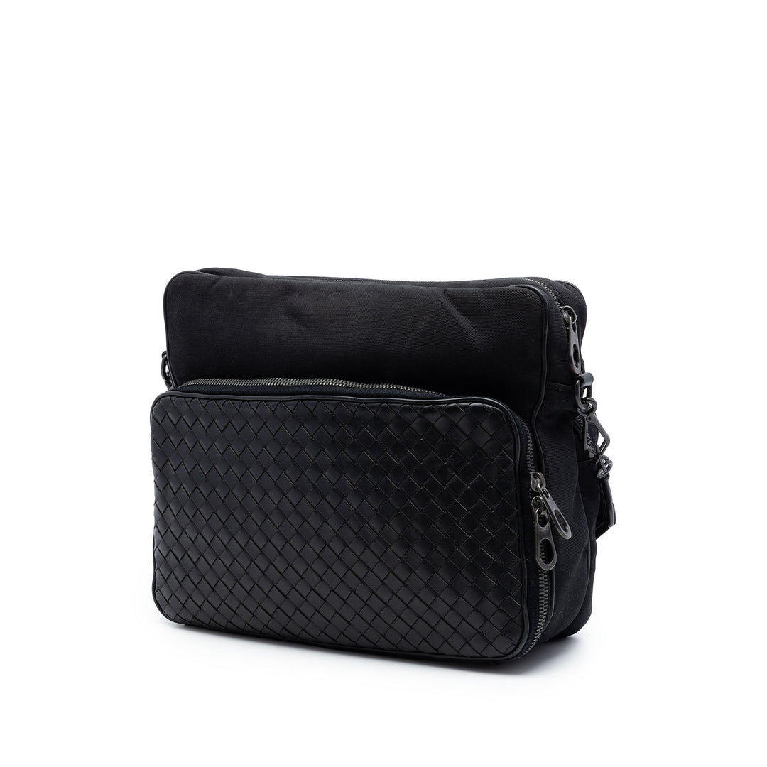 Bottega Veneta Nappa Intrecciato à finitions Toile Messenger Sac