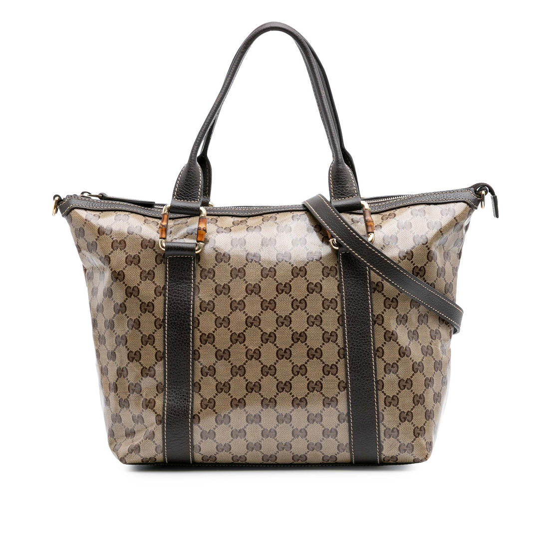 GG Crystal Abbey D Ring Tote Brown - Gaby Paris