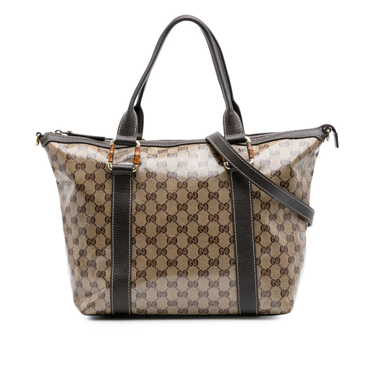 GG Crystal Abbey D Ring Tote Brown - Gaby Paris