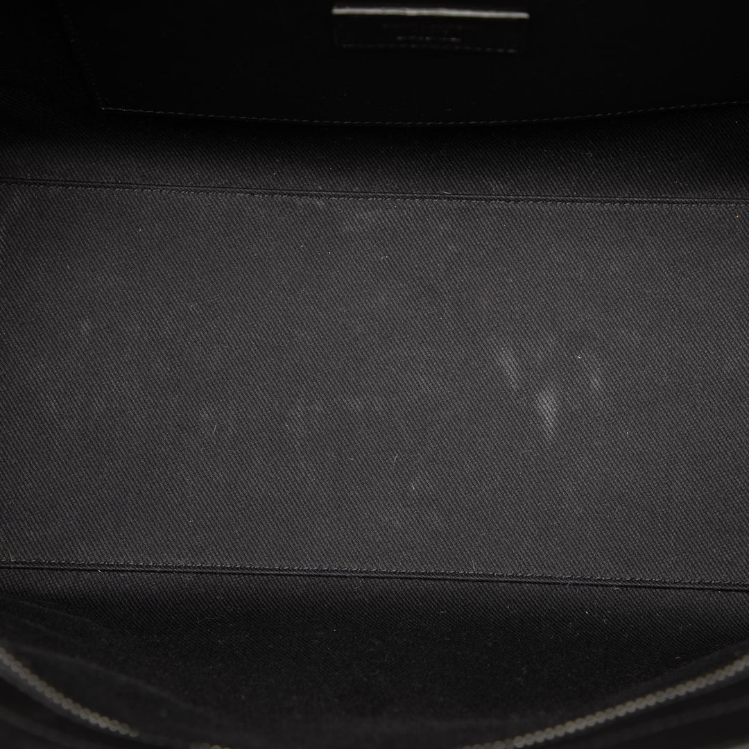 Saint Laurent Small Woven Trimmed Cuir Downtown Cabas Sac cartable Noir – GABY PARIS Authentique