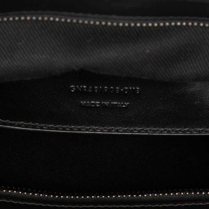 Saint Laurent Small Woven Trimmed Cuir Downtown Cabas Sac cartable Noir – GABY PARIS Authentique