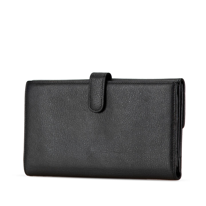 Chanel Calfskin Camellia Long Wallet Black - GABY PARIS