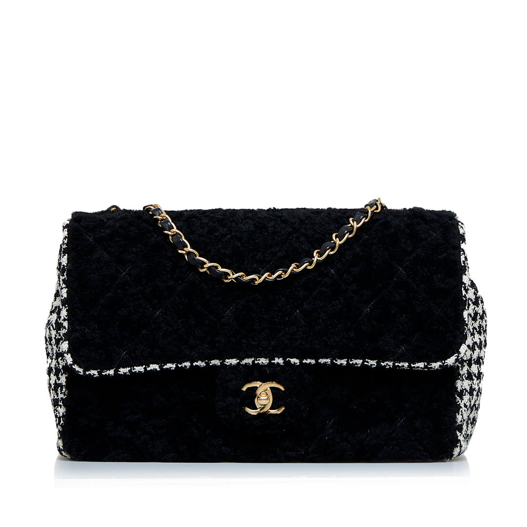 Shearling CC Turnlock Flap Bag Black - Gaby Paris