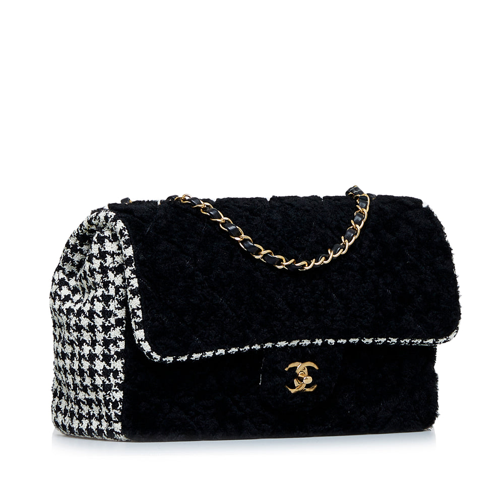 Shearling CC Turnlock Flap Bag Black - Gaby Paris