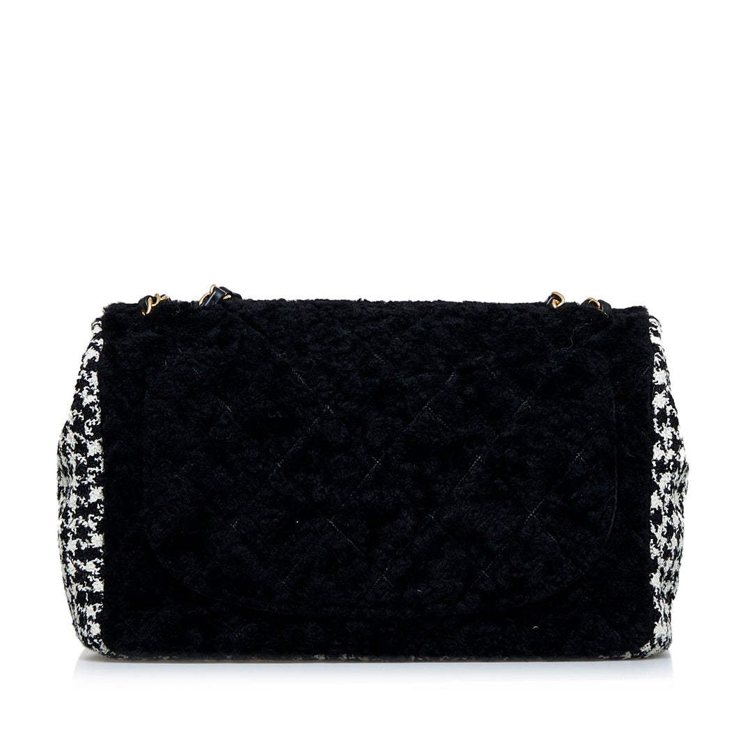 Shearling CC Turnlock Flap Bag Black - Gaby Paris