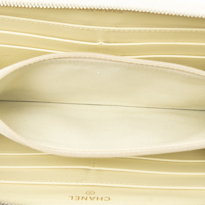 Chanel CC Matelassé Caviar Émail Rhinestone Portefeuille long zippé – GABY PARIS Authentique