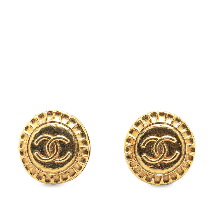 Gold Plated CC Clip On Earrings Gold - Gaby Paris