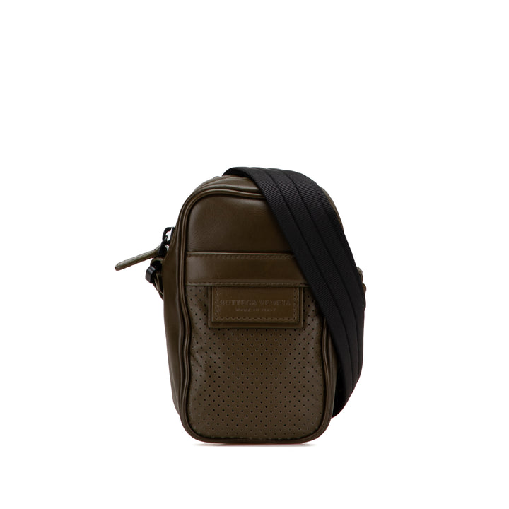 Perforated Calfskin Leggero Crossbody Brown - Gaby Paris