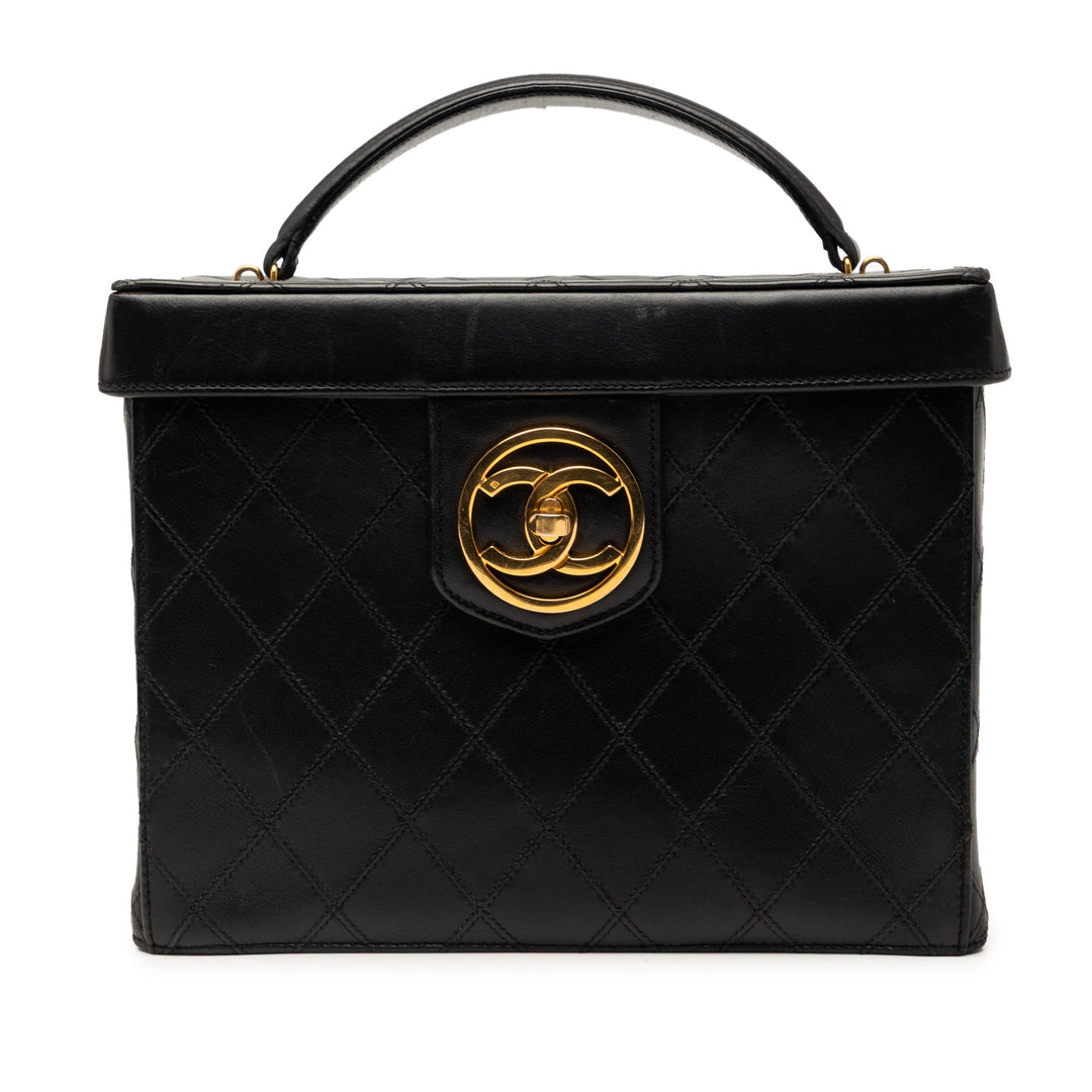 Chanel CC Surpiqué Cuir de veau Turnlock Vanity
