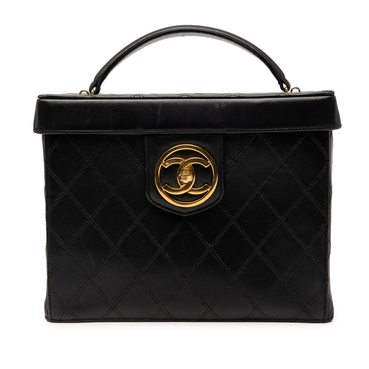 Chanel CC Surpiqué Cuir de veau Turnlock Vanity