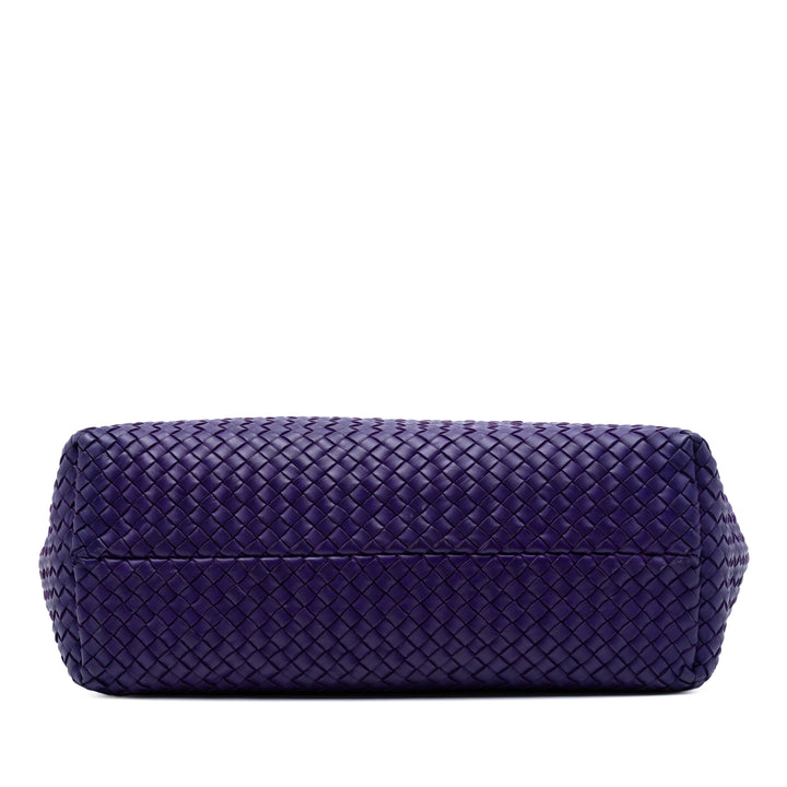 Bottega Veneta Cabas Intreccio Cabat Moyen Cuir d'agneau Violet – vue 3 – GABY PARIS